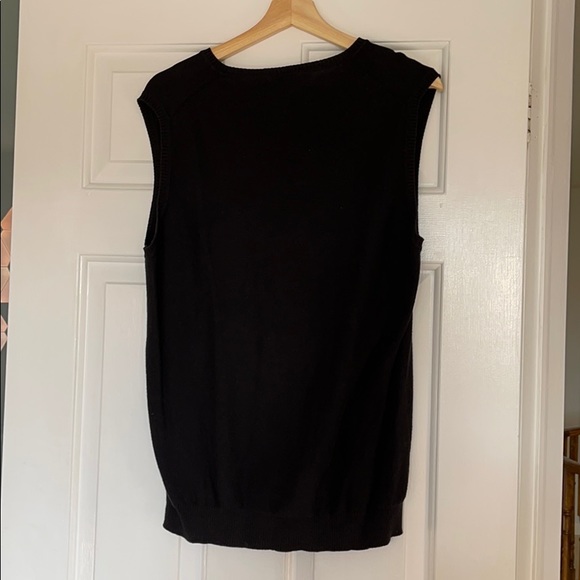 H&M V-Neck Sleeveless Sweater Vest Black - Picture 2 of 3